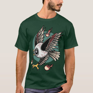 Retro Flying Eyeball Tattoo Ontwerp T-shirt