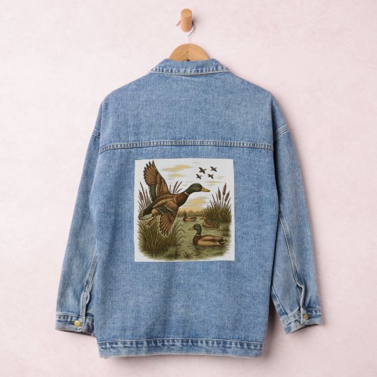 Retro-Flying-Mallard-Duck-Hunting,  Denim Jacket (Hangar)