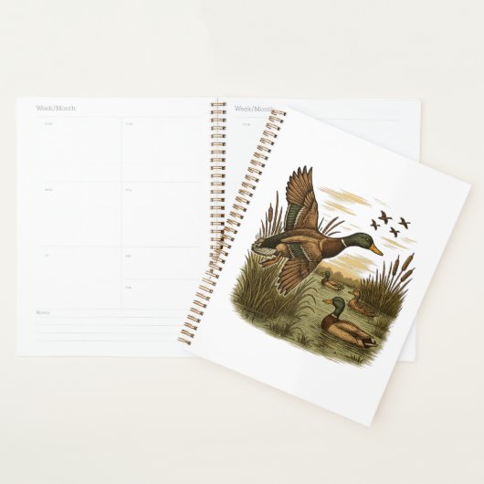 Retro-Flying-Mallard-Duck-Hunting Planner (Display)
