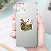 Retro-Flying-Mallard-Duck-Hunting Sticker (Telefoon)
