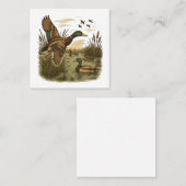 Retro-Flying-Mallard-Duck-Hunting Vierkante Visitekaartje (Voorkant / Achterkant)