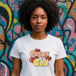 Retro Focus op God - Harten T-shirt