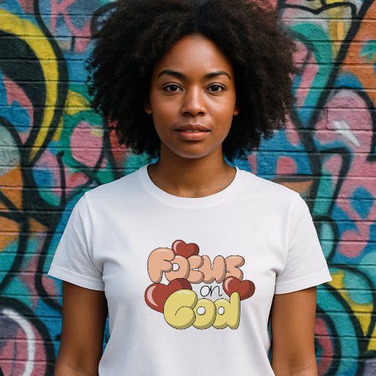 Retro Focus op God - Harten T-shirt