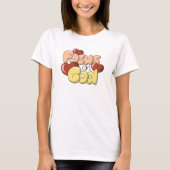 Retro Focus op God - Harten T-shirt (Voorkant)