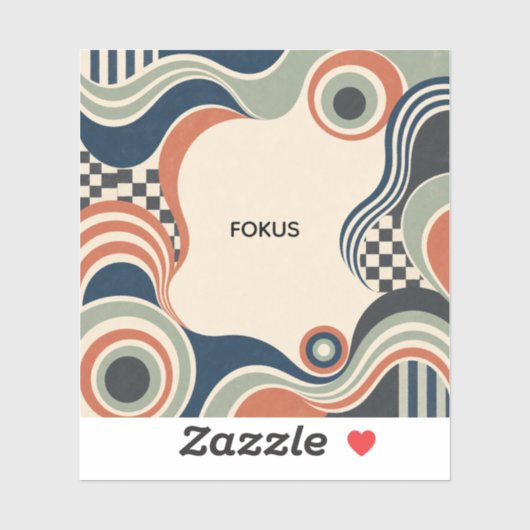 Retro Focus Vinyl-Sticker – 70er Geometrie Sticker (Vel)