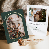 Retro Folie Kerst Kaart | Merry Vibes only-kaart