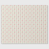 Retro Folk Art Boerderij Cherry Stripes op Cream Cadeaupapier (Vlak)