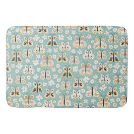 Retro Folk Art Butterflies Badmat