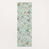Retro Folk Art Butterflies Yogamat (Achterkant)
