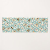Retro Folk Art Butterflies Yogamat (Voorkant (horizontaal))