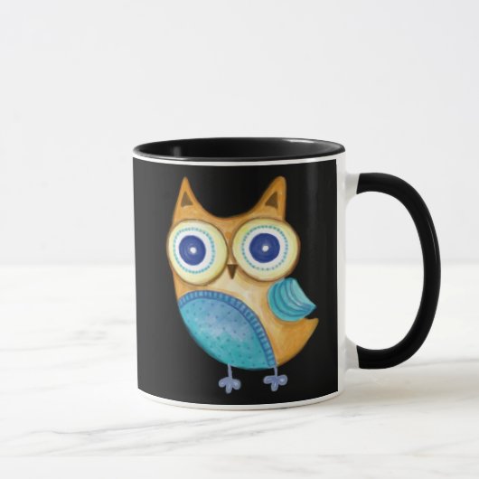 Retro Folk Art Owl Mok (Rechts)