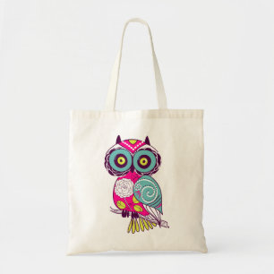 Retro Folk Art Owl Tote Bag
