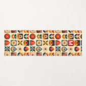 Retro Folk Bloemen Yoga Ontwerp Yogamat (Voorkant (horizontaal))