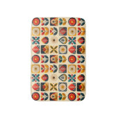 Retro Folk Bloemenpatroon in warme kleuren Badmat (Voorkant Verticaal)