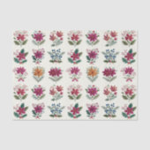 Retro Folk Floral Christmas Tissuepapier (Voorkant)