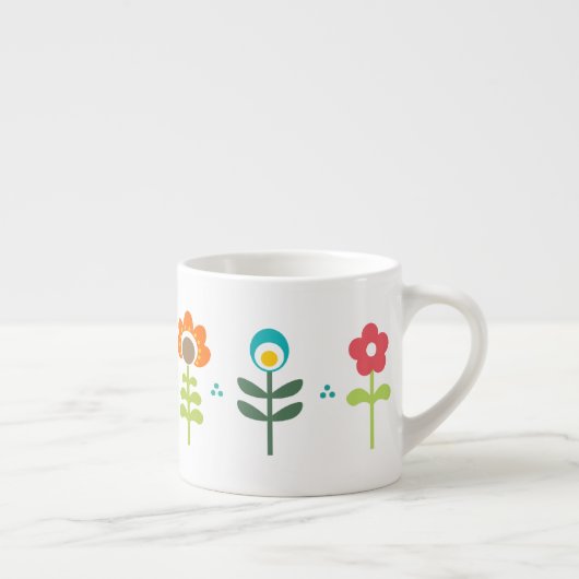  Retro-folkbloemen Espresso Kop (Rechts)