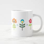 Retro-folkbloemen Grote Koffiekop (Rechts)