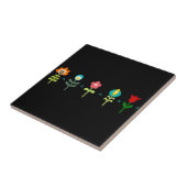  Retro-folkbloemen Tegeltje (Zijkant)