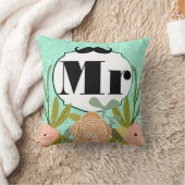 Retro Folksy  Mint Damask Bruiloft Kussen (Deken)