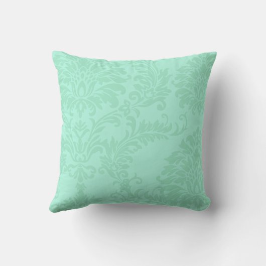 Retro Folksy  Mint Damask Bruiloft Kussen (Achterkant)