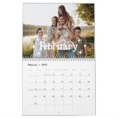 Retro Font Aangepaste gepersonaliseerde 2025 Famil Kalender (Feb 2027)