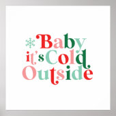 Retro Font Baby Het is koud buiten Kerstmis Poster (Voorkant)