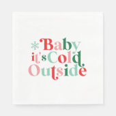 Retro Font Baby Het is koud buiten Kerstmis Servet (Voorkant)