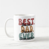 Retro Font Beste Papa Ooit Kinder Namen Vaderdag Koffiemok (Links)