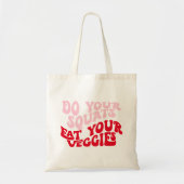Retro Font Funny Motivatie Quote Gym Tote Bag (Voorkant)
