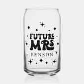 Retro Font gepersonaliseerde toekomst Mrs Blikvorm Glas (Voorkant)