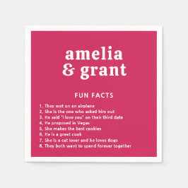 Retro Font Hot Roze Moderne bruiloft Servet