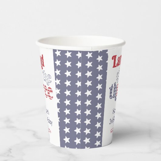 Retro Font Land van het Drie 3e Verjaardagsfeest Papieren Bekers (Rechts)