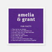 Retro Font Paarse bruiloft Servet (Voorkant)