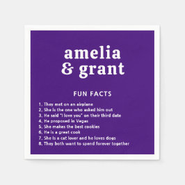 Retro Font Paarse bruiloft Servet