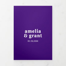 Retro Font Paarse QR Code Foto Moderne bruiloft