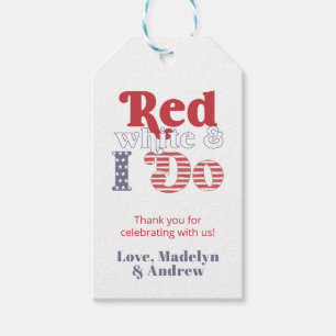 Retro Font Red White en ik maak paren die plezier Cadeaulabel