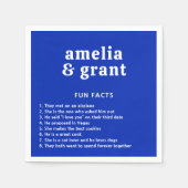 Retro Font Royal Blue Moderne bruiloft Servet (Voorkant)