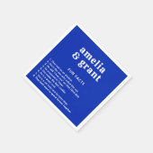 Retro Font Royal Blue Moderne bruiloft Servet (Hoek)