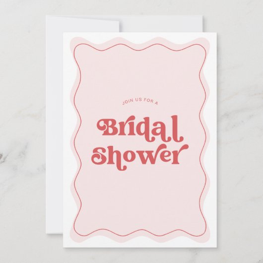 Retro Font Roze Red Wave Vrijgezellenfeest Kaart (Achterkant)