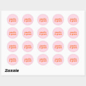 Retro Font Sinaasappel en Roze Modern Wedding Ronde Sticker (Vel)