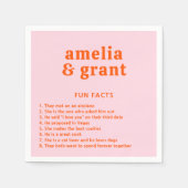 Retro Font Sinaasappel en Roze Modern Wedding Servet (Voorkant)