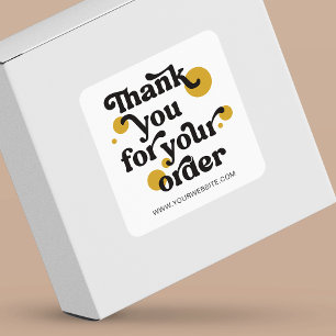 Retro Font Small Hartelijk dank voor aankoop Busin Vierkante Sticker