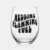 Retro Font Verloving Cadeaus Bruiloft Planning Fun Wijnglas Zonder Voet (Voorkant)