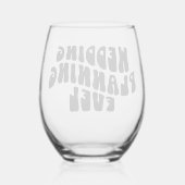 Retro Font Verloving Cadeaus Bruiloft Planning Fun Wijnglas Zonder Voet (Achterkant)