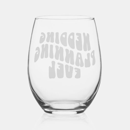 Retro Font Verloving Cadeaus Bruiloft Planning Fun Wijnglas Zonder Voet (Achterkant)