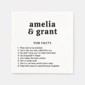 Retro Font Zwart en Wit Moderne bruiloft Servet (Voorkant)