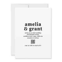 Retro Font Zwart en Wit QR Code Modern Wedding