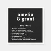 Retro Font Zwart Moderne bruiloft Servet (Voorkant)