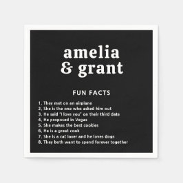 Retro Font Zwart Moderne bruiloft Servet