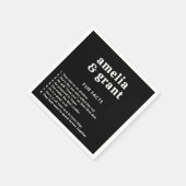 Retro Font Zwart Moderne bruiloft Servet (Hoek)